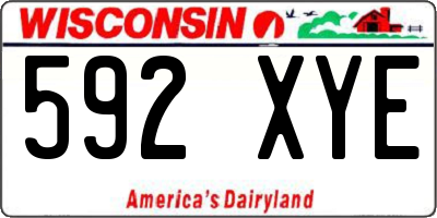 WI license plate 592XYE
