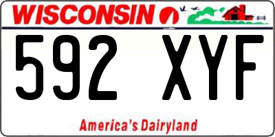 WI license plate 592XYF