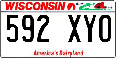 WI license plate 592XYO