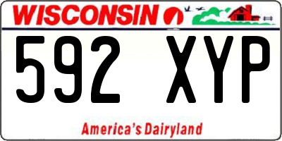 WI license plate 592XYP