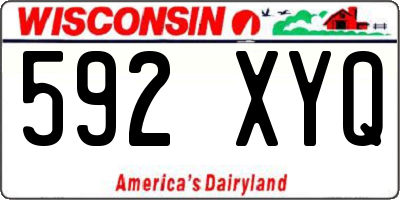 WI license plate 592XYQ