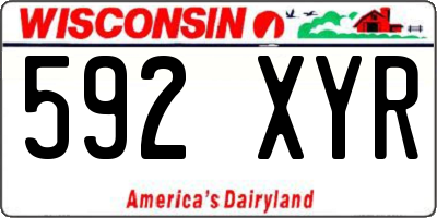 WI license plate 592XYR