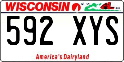 WI license plate 592XYS
