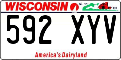 WI license plate 592XYV
