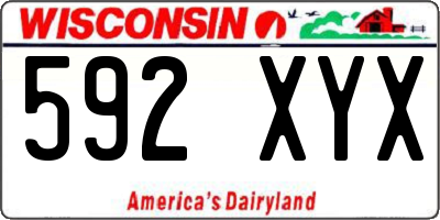 WI license plate 592XYX