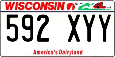 WI license plate 592XYY