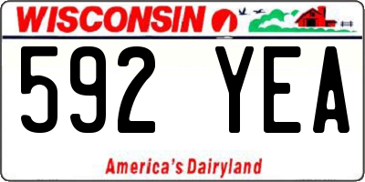 WI license plate 592YEA