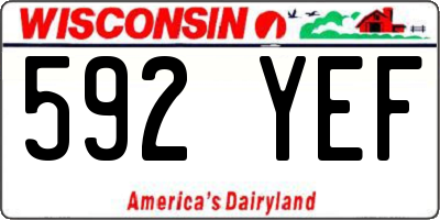 WI license plate 592YEF
