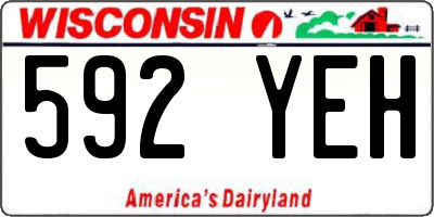 WI license plate 592YEH