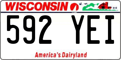 WI license plate 592YEI