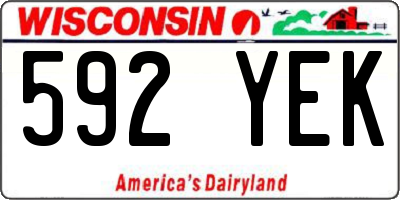 WI license plate 592YEK