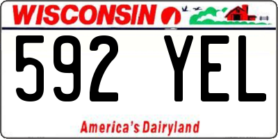 WI license plate 592YEL