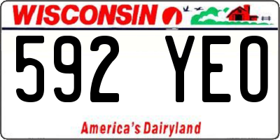 WI license plate 592YEO