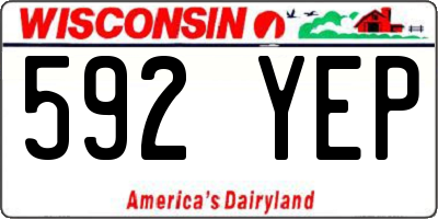 WI license plate 592YEP