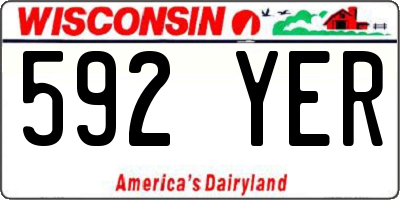 WI license plate 592YER
