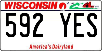 WI license plate 592YES
