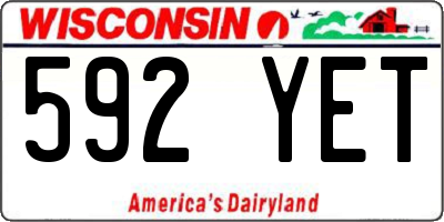 WI license plate 592YET