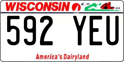 WI license plate 592YEU