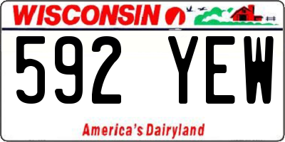 WI license plate 592YEW