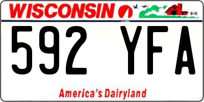 WI license plate 592YFA