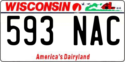 WI license plate 593NAC