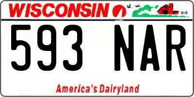 WI license plate 593NAR