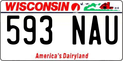 WI license plate 593NAU