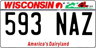 WI license plate 593NAZ