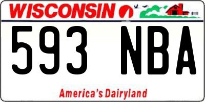WI license plate 593NBA