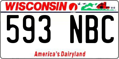 WI license plate 593NBC