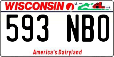 WI license plate 593NBO