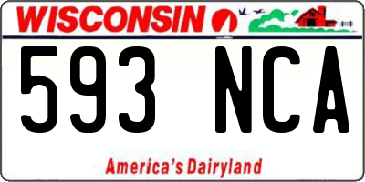 WI license plate 593NCA