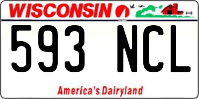 WI license plate 593NCL