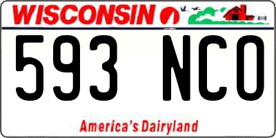 WI license plate 593NCO