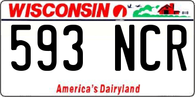 WI license plate 593NCR