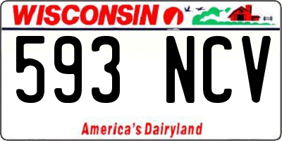 WI license plate 593NCV