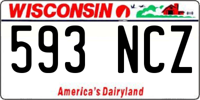 WI license plate 593NCZ