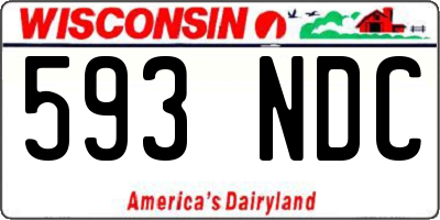 WI license plate 593NDC