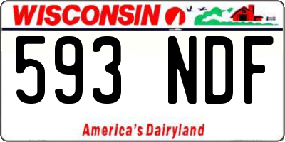 WI license plate 593NDF