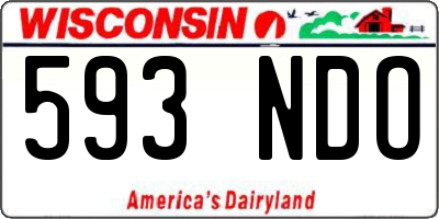 WI license plate 593NDO