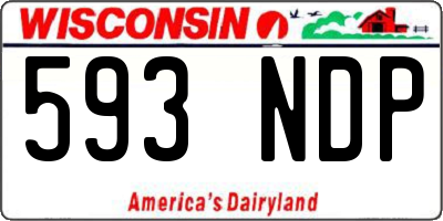 WI license plate 593NDP