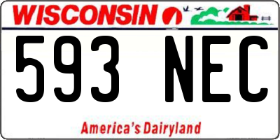 WI license plate 593NEC