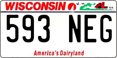 WI license plate 593NEG