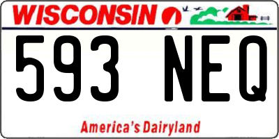 WI license plate 593NEQ