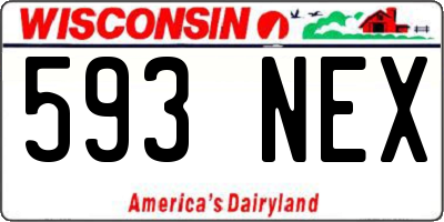 WI license plate 593NEX