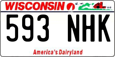 WI license plate 593NHK