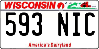 WI license plate 593NIC
