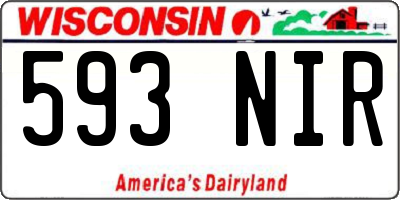 WI license plate 593NIR