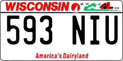 WI license plate 593NIU