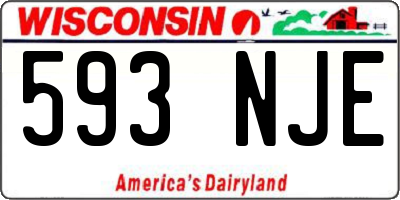 WI license plate 593NJE